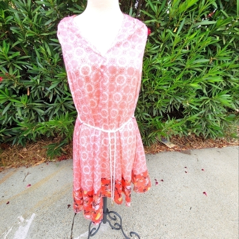 𝅺peter Som Coral  Silk Dress  👗Size large